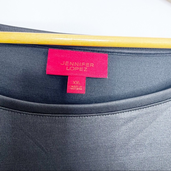 JLO Sheen Ruched Black Shiny Top XXL - Picture 7 of 11